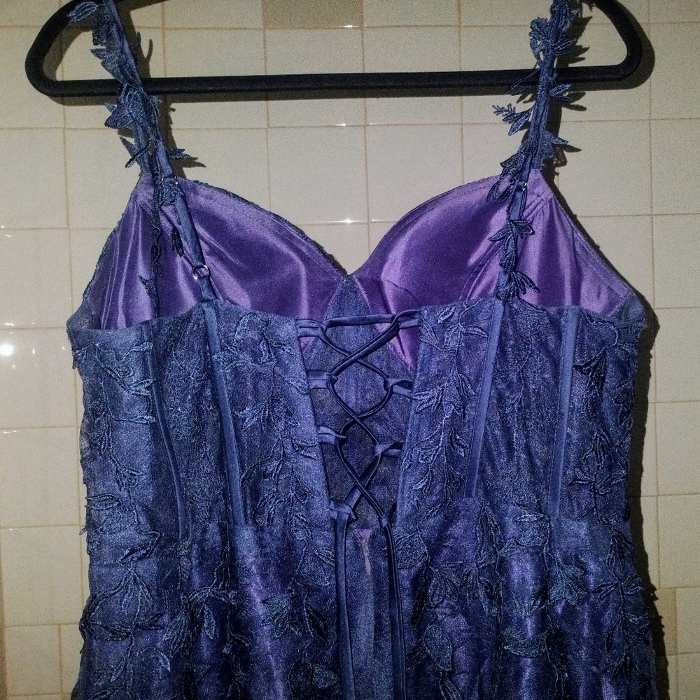 Stormy Blue Prom Dress Plus Size, 18W - Picture 7 of 10